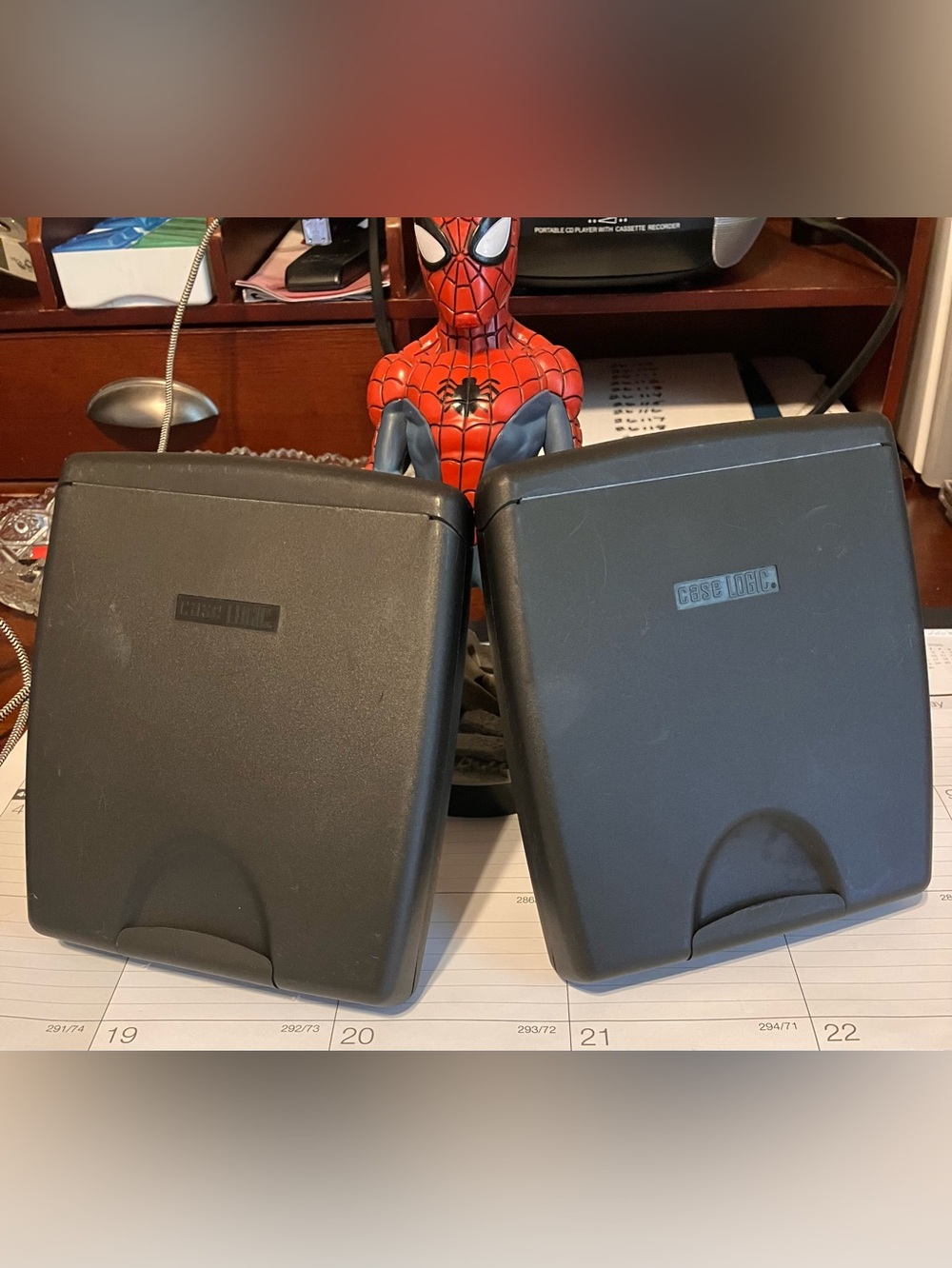 Pair of Case Logic 12 CD Holders Black Portable CD/DVD Storage Cases